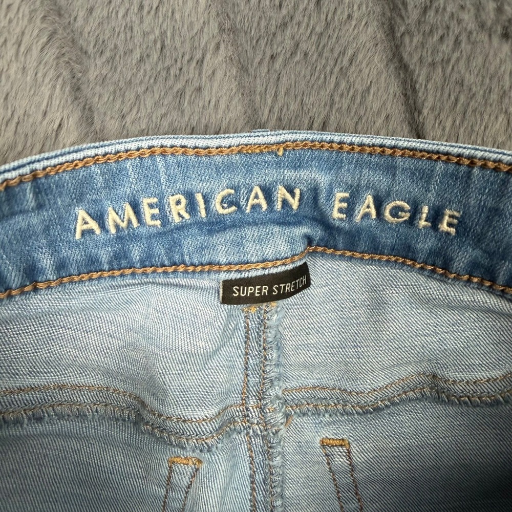 American Eagle Super Stretch Skinny Jeans Womens 6 Regular Light Wash Denim - Picture 7 of 10